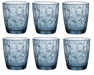 Bormioli Rocco Longdrinkglas Diamond Ocean Blue Acqua Tumbler 30,5 Cl. 6er set, Glas