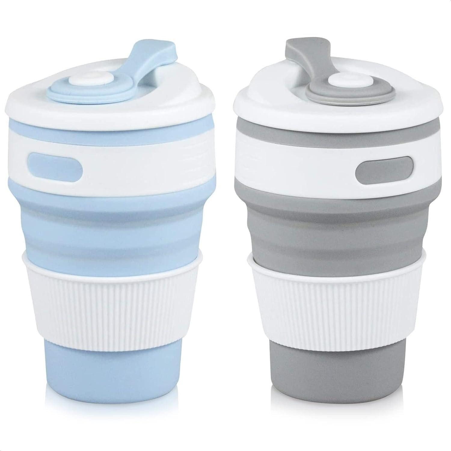 LuxusKollektion Coffee-to-go-Becher Faltbarer Reisebecher Silikon mit Deckel 350ml, Kunststoff