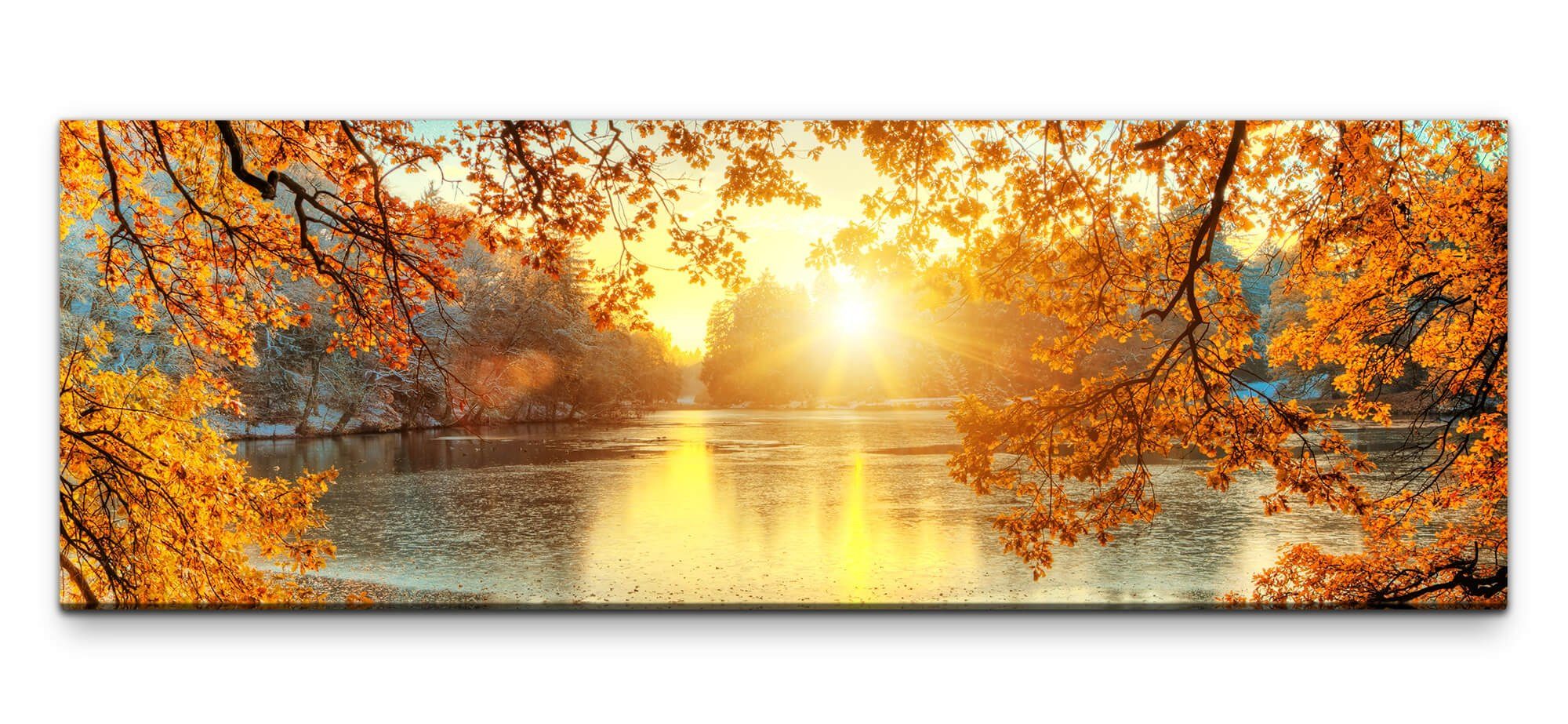 Herbst Leinwand Leinwandbild Wandbild See XXL auf möbel-direkt.de im Bilder