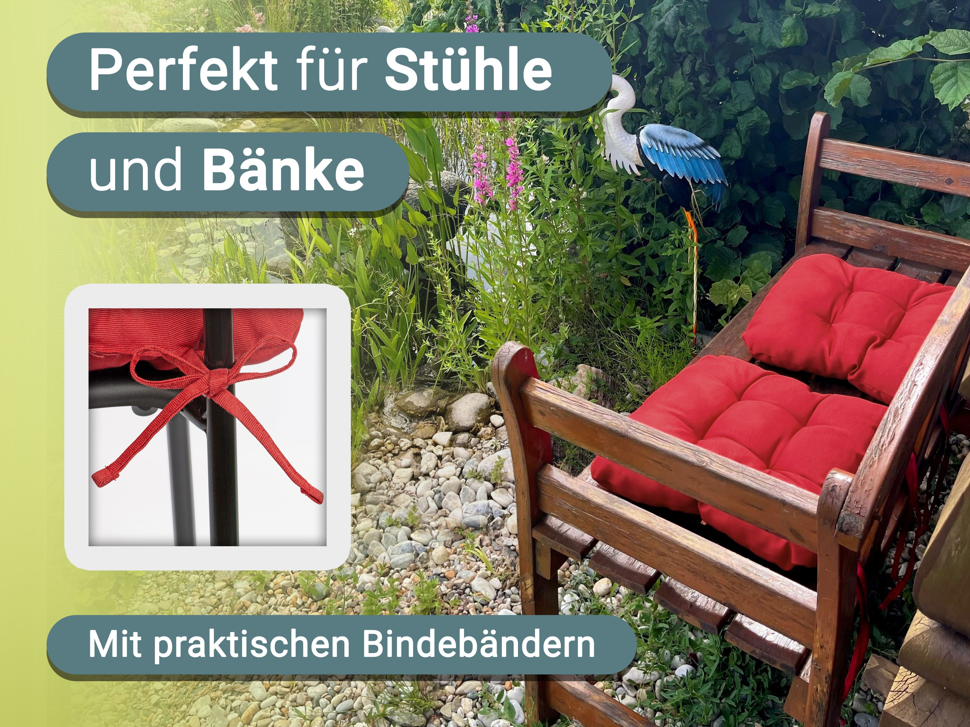 ZOLLNER Stuhlkissen, waschbar, Indoor und Outdoor, günstig online kaufen