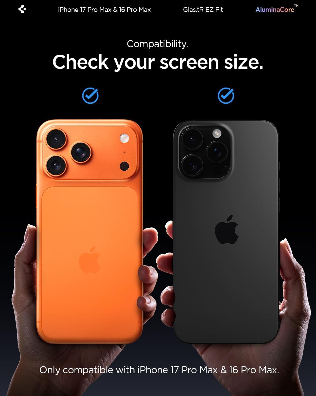 Spigen Displayschutzfolie 2x Displayschutz für iPhone 17 Pro Max / 16 Pro Max Panzerfolie Glas, Set, 2 Stück, Panzerglass, Tempered Glass, Anti-Fingerabdruck, Case Friendly