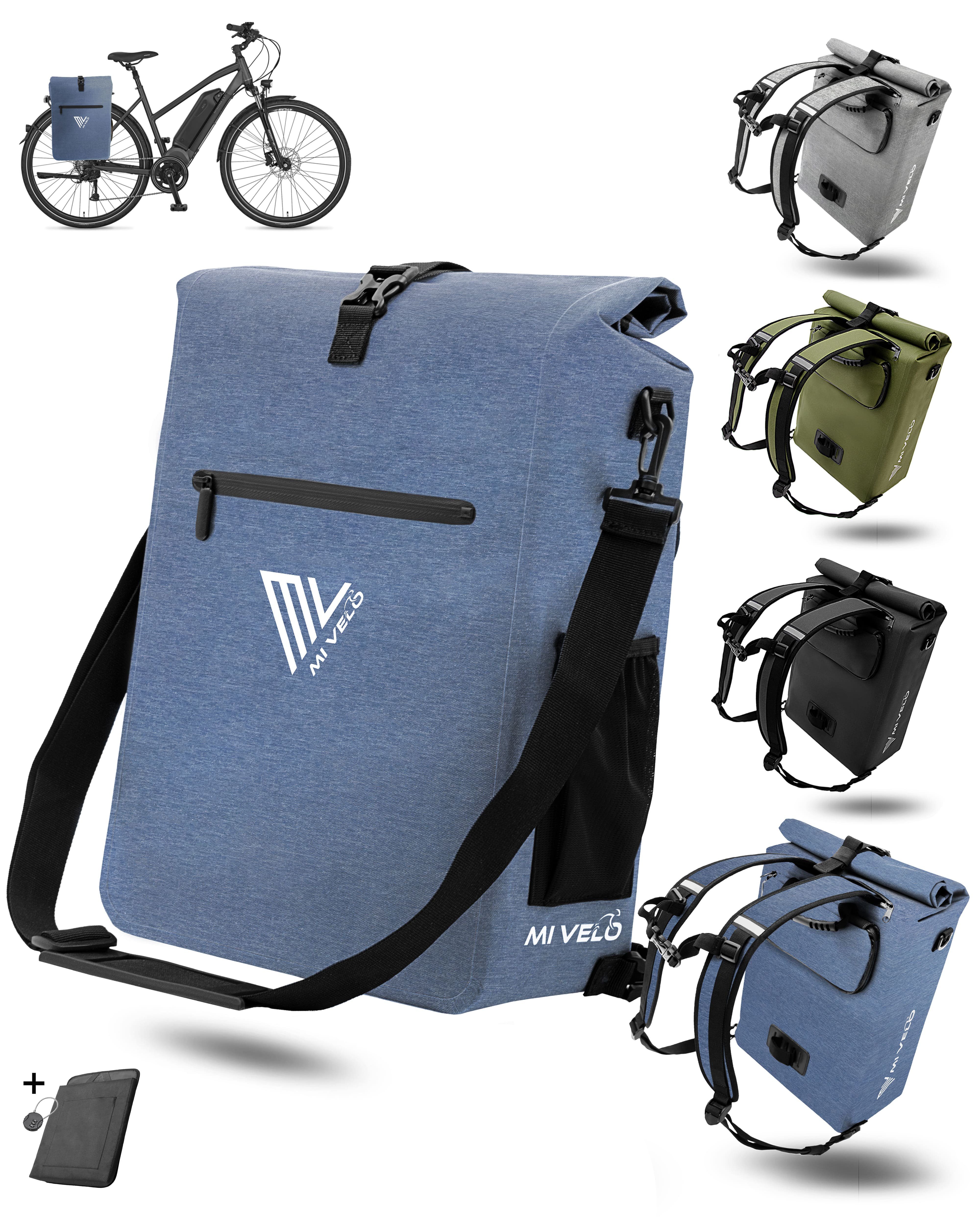 MIVELO Fahrradtasche 3in1 Gepäckträgertasche, Rucksack für Fahrrad  Gepäckträger wasserdicht