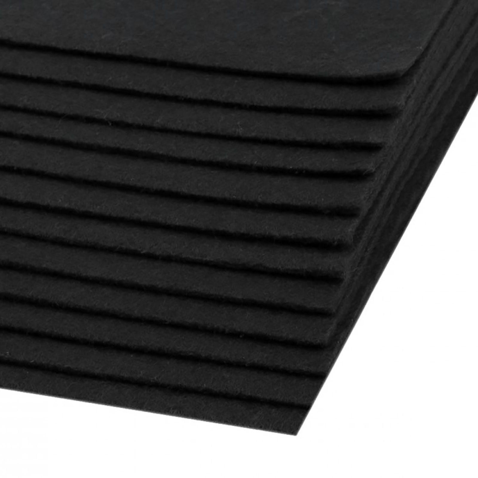 maDDma Stoff 1 Bastelfilz Bogen 20 x 30 cm, ca. 2mm, 300g/m² feste Qualität, schwarz