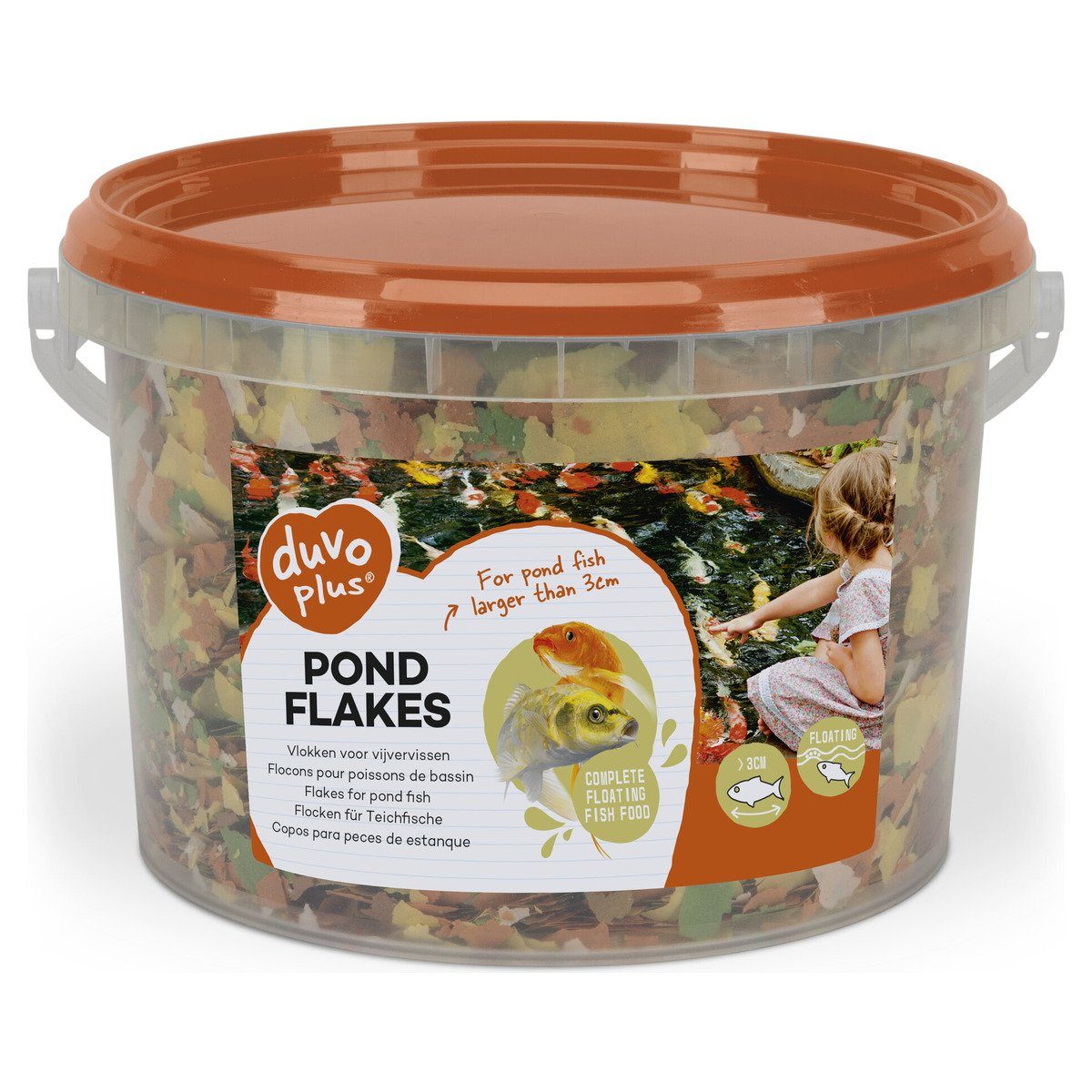 DUVO+ Teichflocken 3 l, Trockenfutter für: Fische
