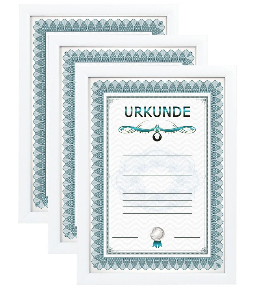 IDEAL TREND Bilderrahmen 2er 3er 5er 10er Pack Dokument Bilderrahmen 21x29,7 DIN A4 Urkunde Fot, für 3 Bilder (3 St)