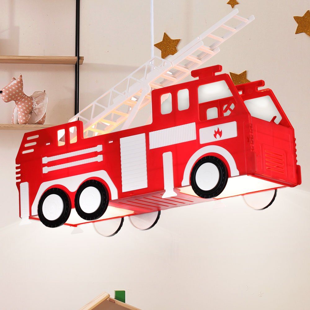 etc-shop Dekolicht, LED Pendel Feuerwehr Fernbedienung Lampe Auto RGB Kinder Spiel