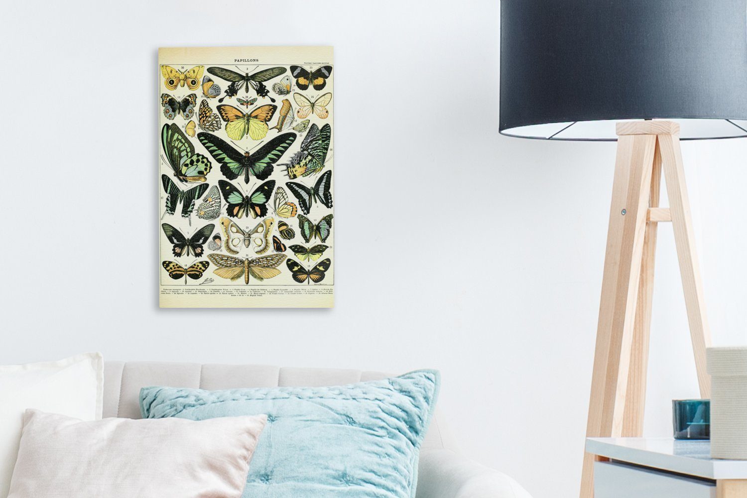 Leinwandbild Grün, St), (1 Leinwandbild - - inkl. OneMillionCanvasses® Zackenaufhänger, Schmetterlinge Tiere Gemälde, 20x30 fertig cm bespannt