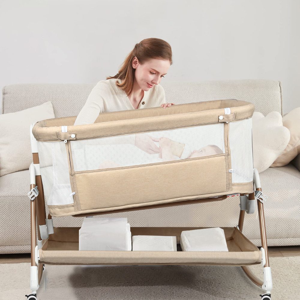 JEOBEST Beistellbett 3 in 1 Beistellbett Stubenwagen Babybett Baby-Reisebet günstig online kaufen