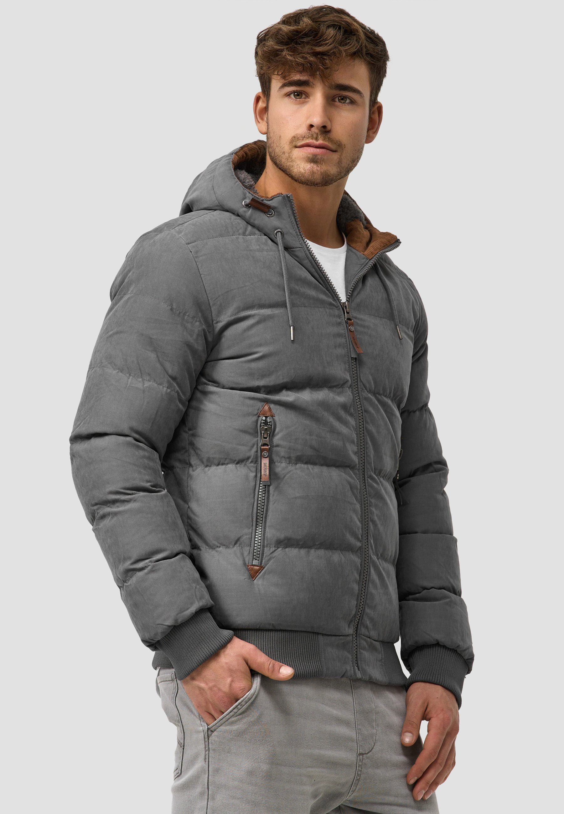 Indicode Winterjacke Herren Adeline Jacke Winter Herrenjacke mit Teddyfutter, gefütterte Kapuze