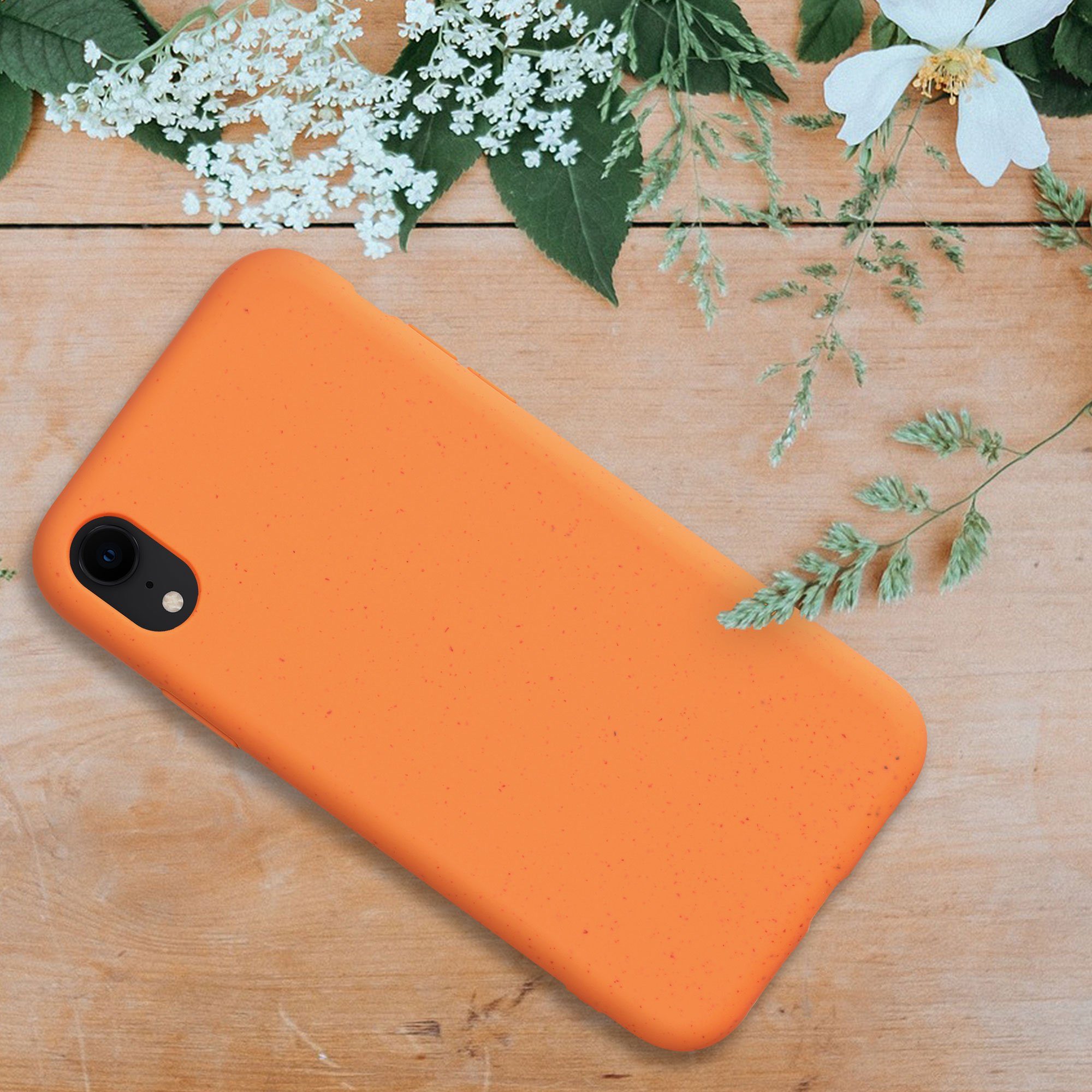 kalibri Handyhülle Hülle für Apple iPhone XR, Nachhaltige Handy Schutzhülle aus Stroh und Silikon