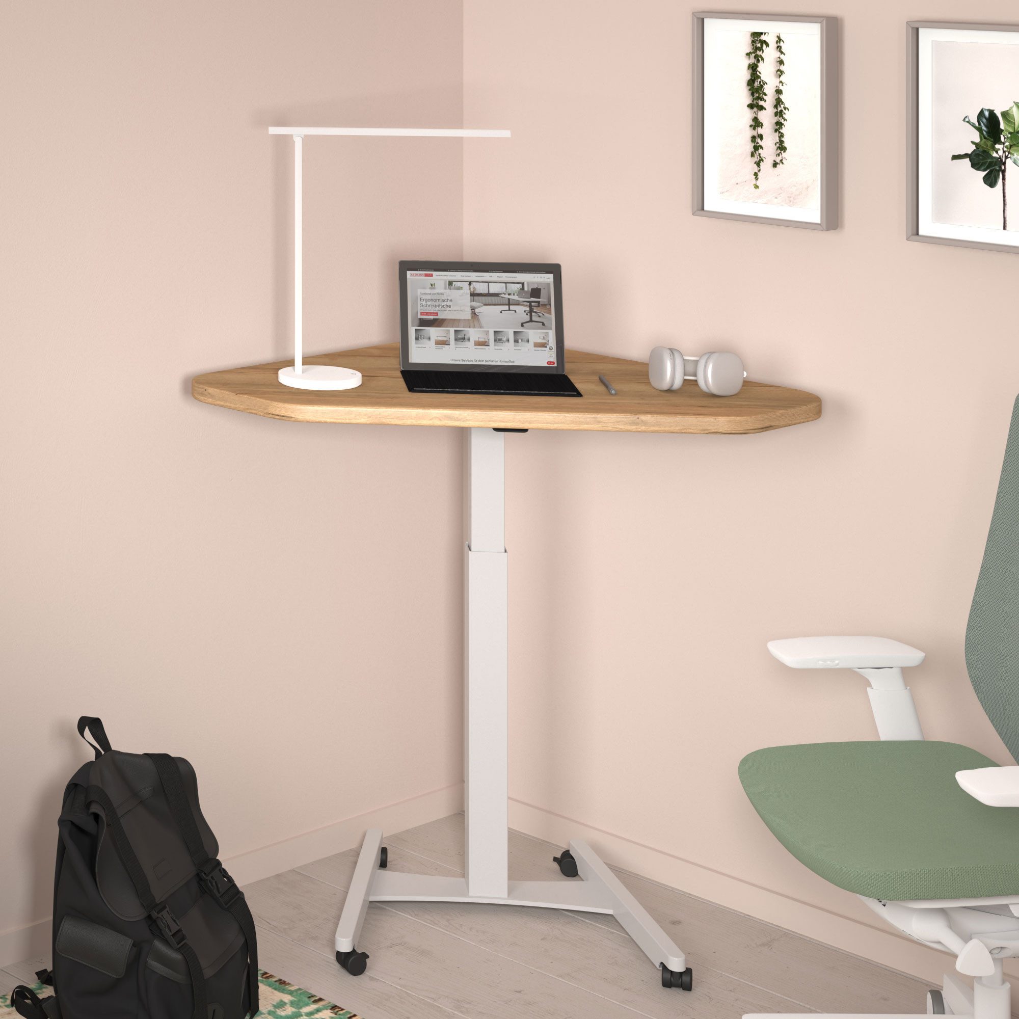 ASSMANN Büromöbel Stehpult Single Desk (Weiß Manuell höhenverstellbar, einfache Montage, für Büro und Homeoffice)