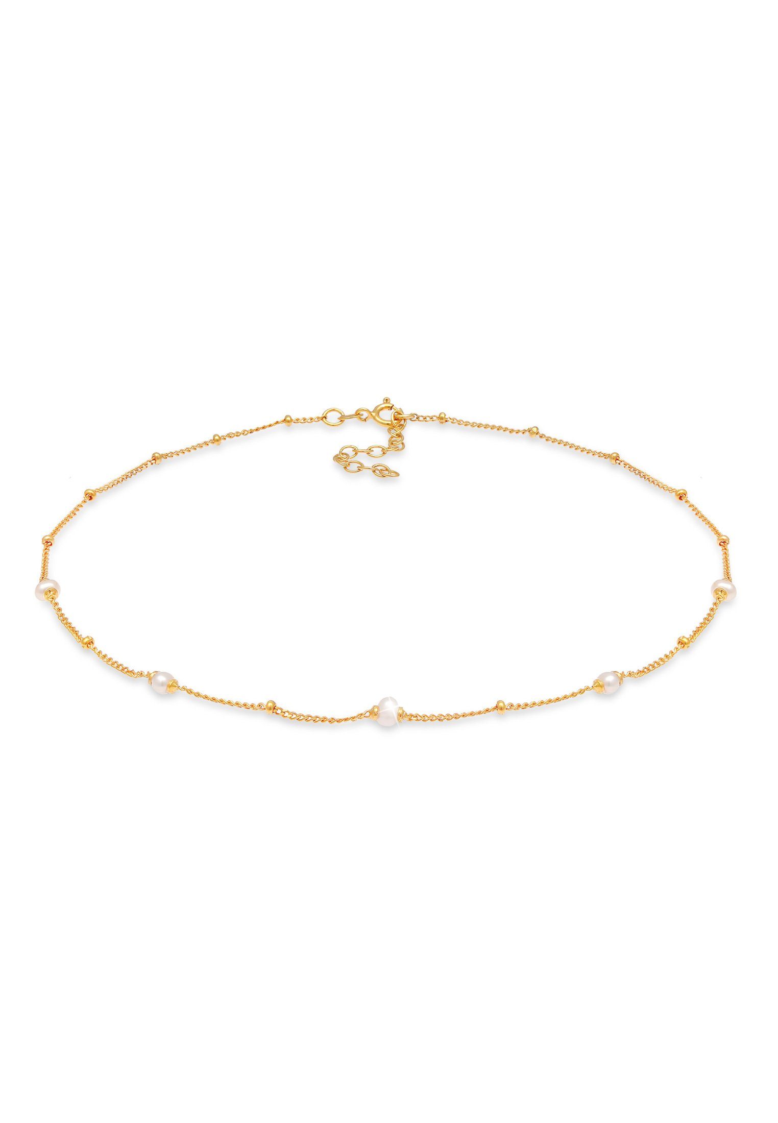 Elli Perlenkette Choker Kugelkette Süßwasserperlen 925 Silber