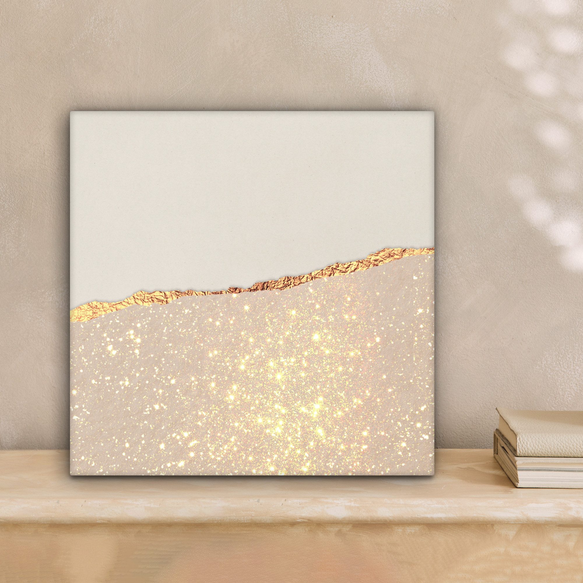 OneMillionCanvasses® Leinwandbild Gold - Rosa - Glitzer - Schick - Design, günstig online kaufen