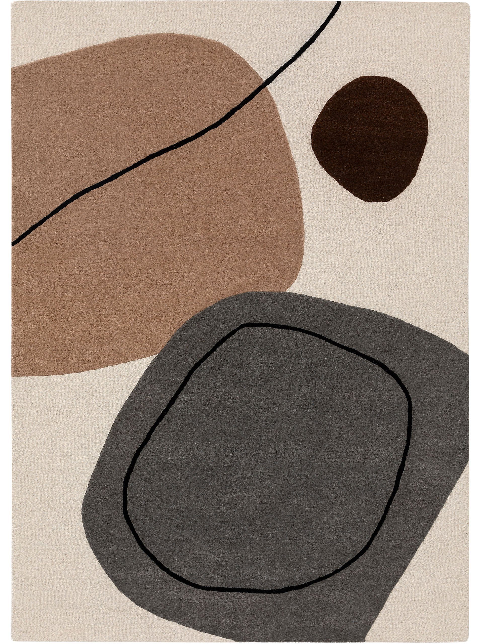 benuta Wollteppich Kyoto, rechteckig, Höhe: 6 mm, Kunstfaser, Berber, Ethno-Style, Wohnzimmer