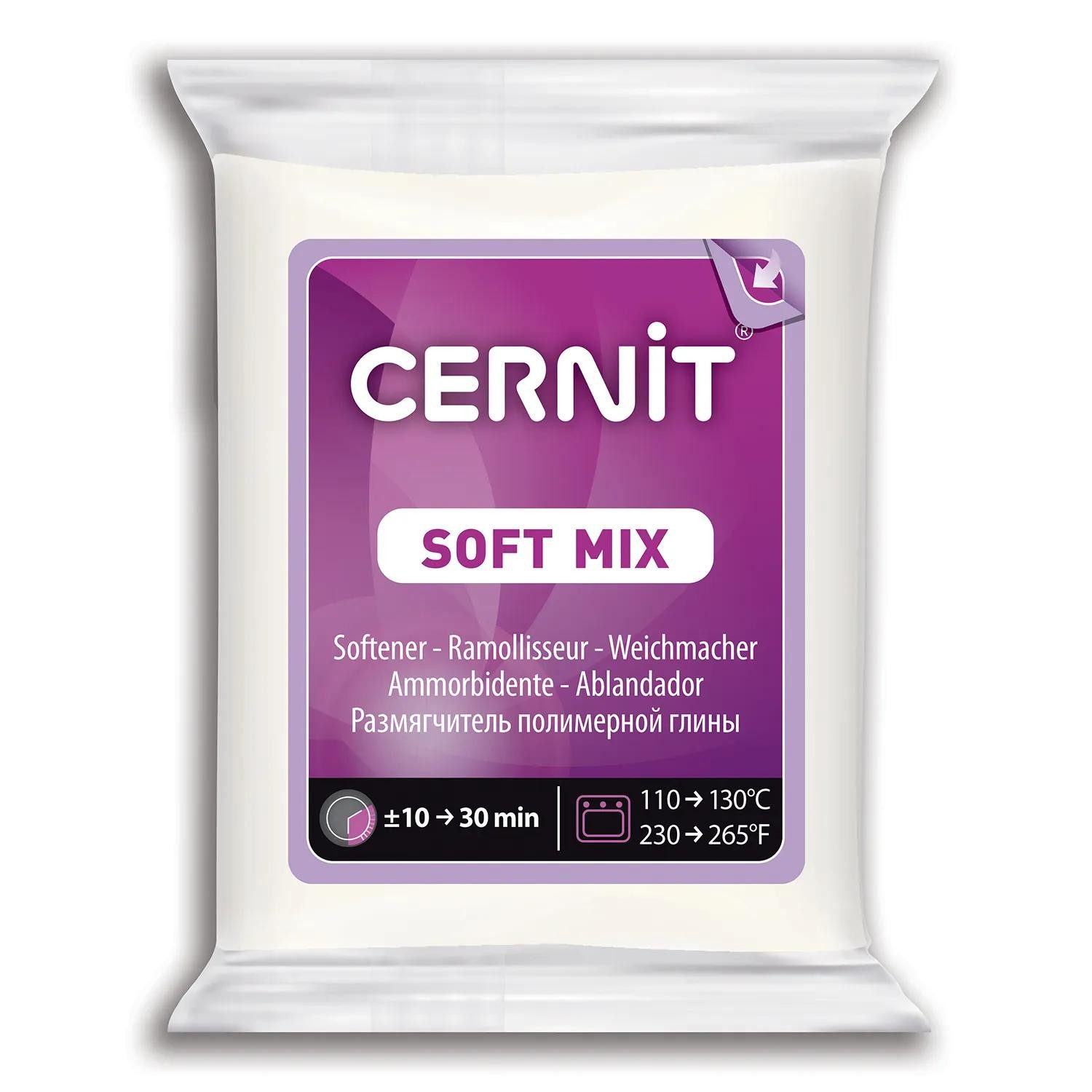 Cernit Modelliermasse 6x Soft mix 56g - Weiß CE1050056005C, Modelliermasse