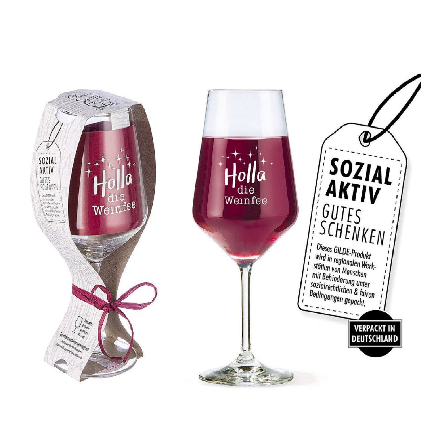 GILDE Weinglas 'Holla die Weinfee' 530ml, Glas