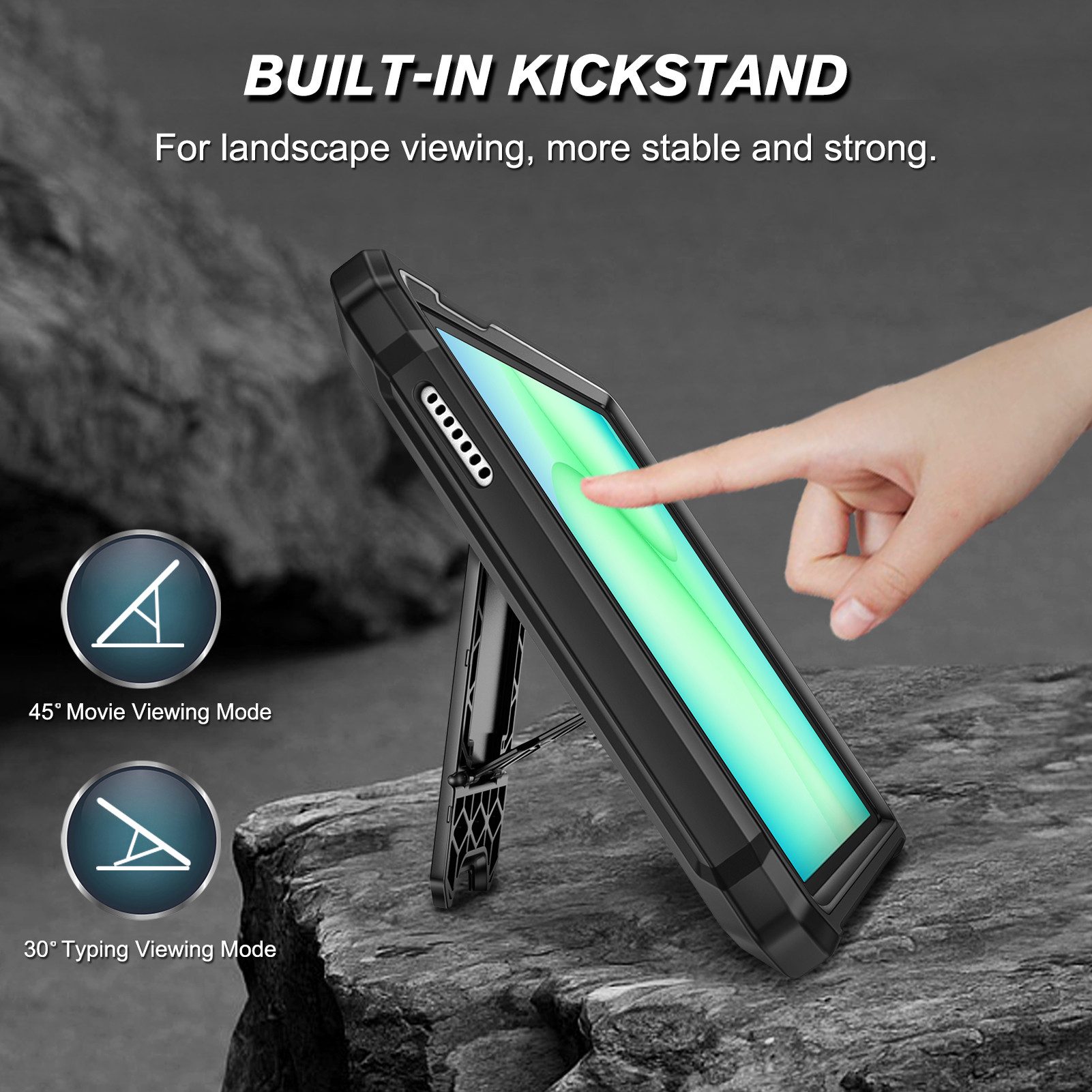 Fintie Tablet-Hülle für Samsung Galaxy Tab A11/Tab A9 8,7 Zoll 2025/2023, Ganzkörper-Rugged Hybrid Stand Schutzhülle mit eingebauter Schutzfolie – Bild 4 von 5