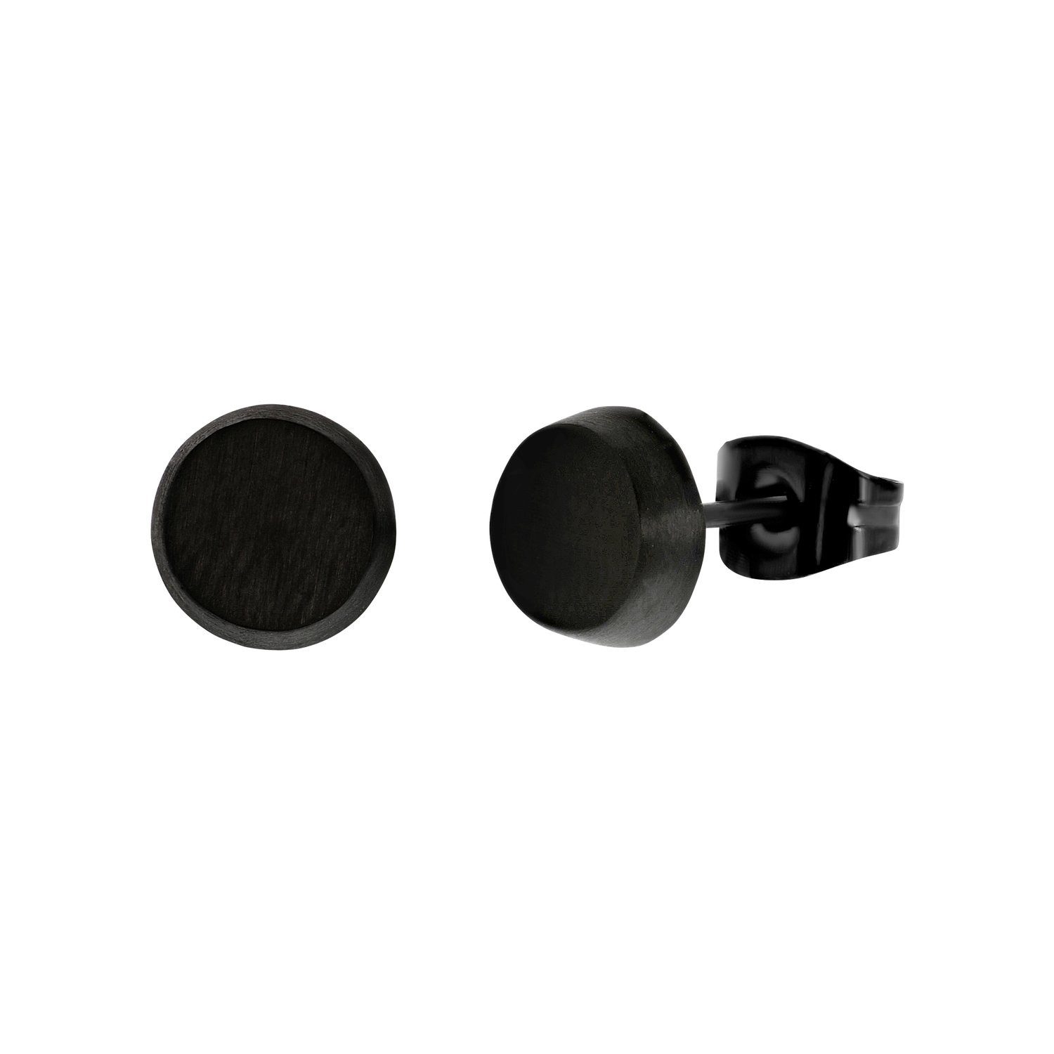 LUCARDI Paar Ohrstecker Ohrring - Stahl - Schwarz - Herren