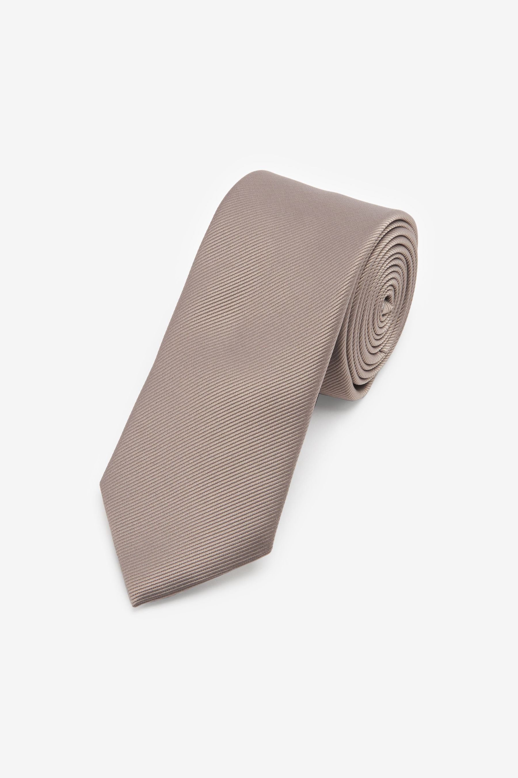 Next Krawatte Schmale Krawatte aus Recyclingpolyester + Klammer (2-St) Neutral