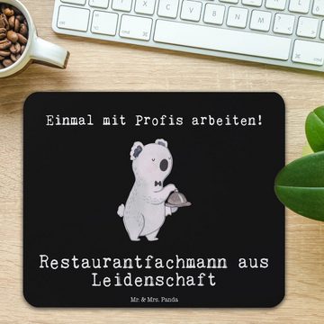Mr. & Mrs. Panda Mauspad Restaurantfachmann Leidenschaft - Schwarz - Geschenk, Servicefachkraf (1-St), Rutschfest