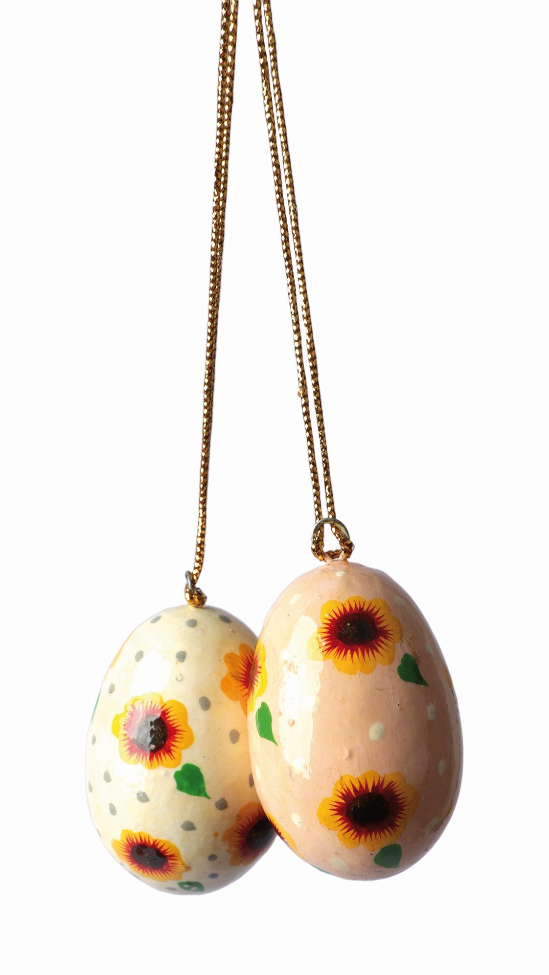 El Puente Osterei Ostereier 2er-Set "Sonnenblume", Handmade, Fair Trade