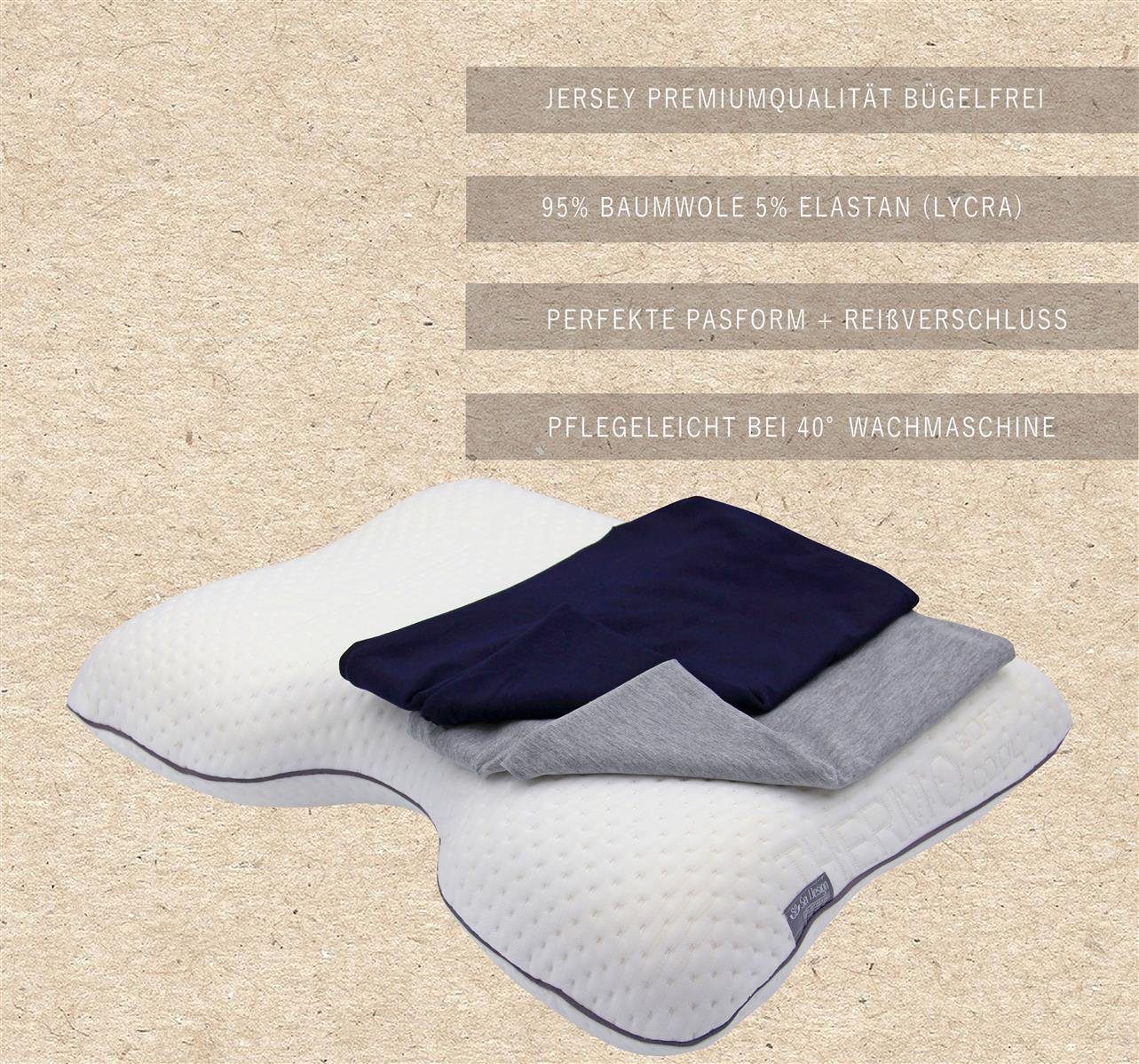 Kissenbezug für VISCO AIR bügelfrei SEI (1 Design Stück), Hellgrau - Baumwolle