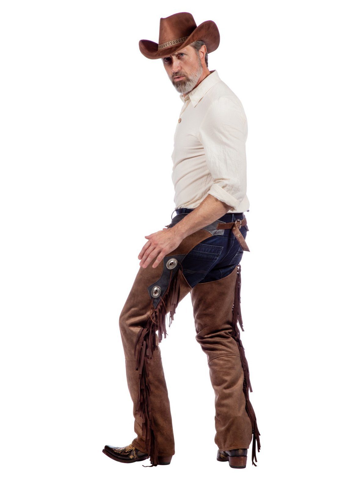 Metamorph Cowboy-Kostüm Westernhemd altweiß - Fasching Karneval Kostüm Hal, günstig online kaufen