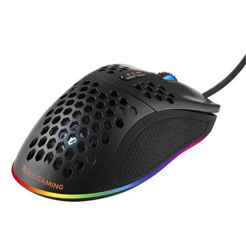 DELTACO GAMING DM210 WM75 leichte Gamer-Maus RGB 1000 Hz USB 1.8 m Maus (inkl. 5 Jahre Herstellergarantie)