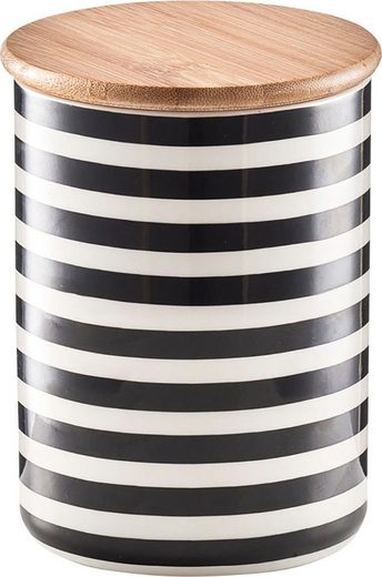 Zeller Present Vorratsdose »Stripes«, Keramik, Bambus, (Set, 2-tlg
