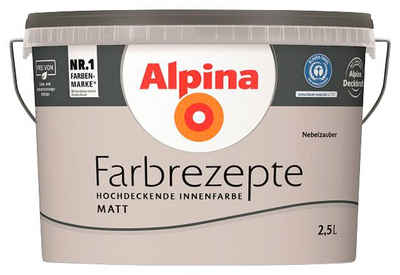 Alpina Wand- und Deckenfarbe Farbrezepte Nebelzauber, Warmes Grau, matt, 2,5 Liter