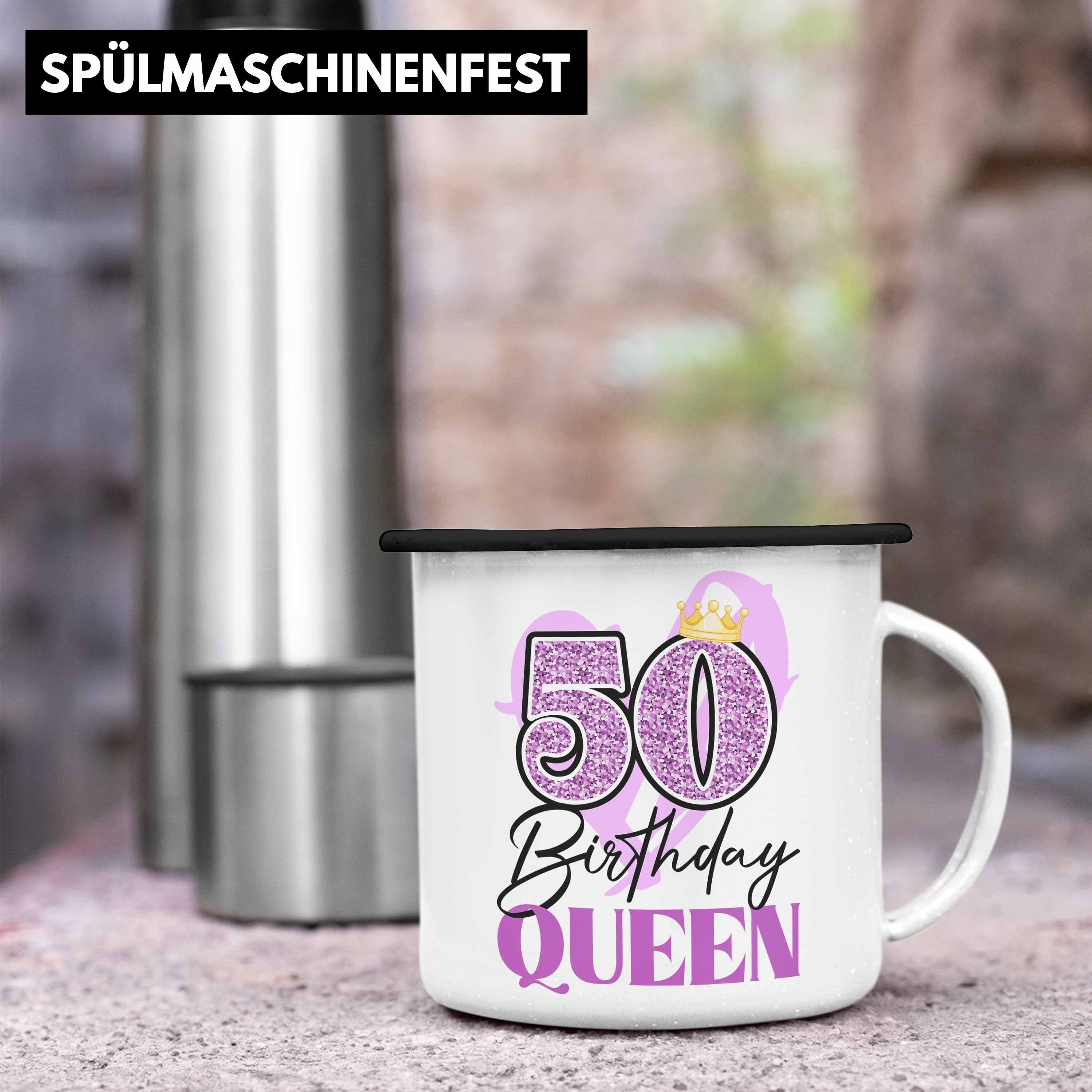50. Geschenk 50er 50 Geburtstag Geschenkidee Schwarz Emaille Mutter Frau Frauen Lustig Tasse Trendation Thermotasse Geschenke Trendation -