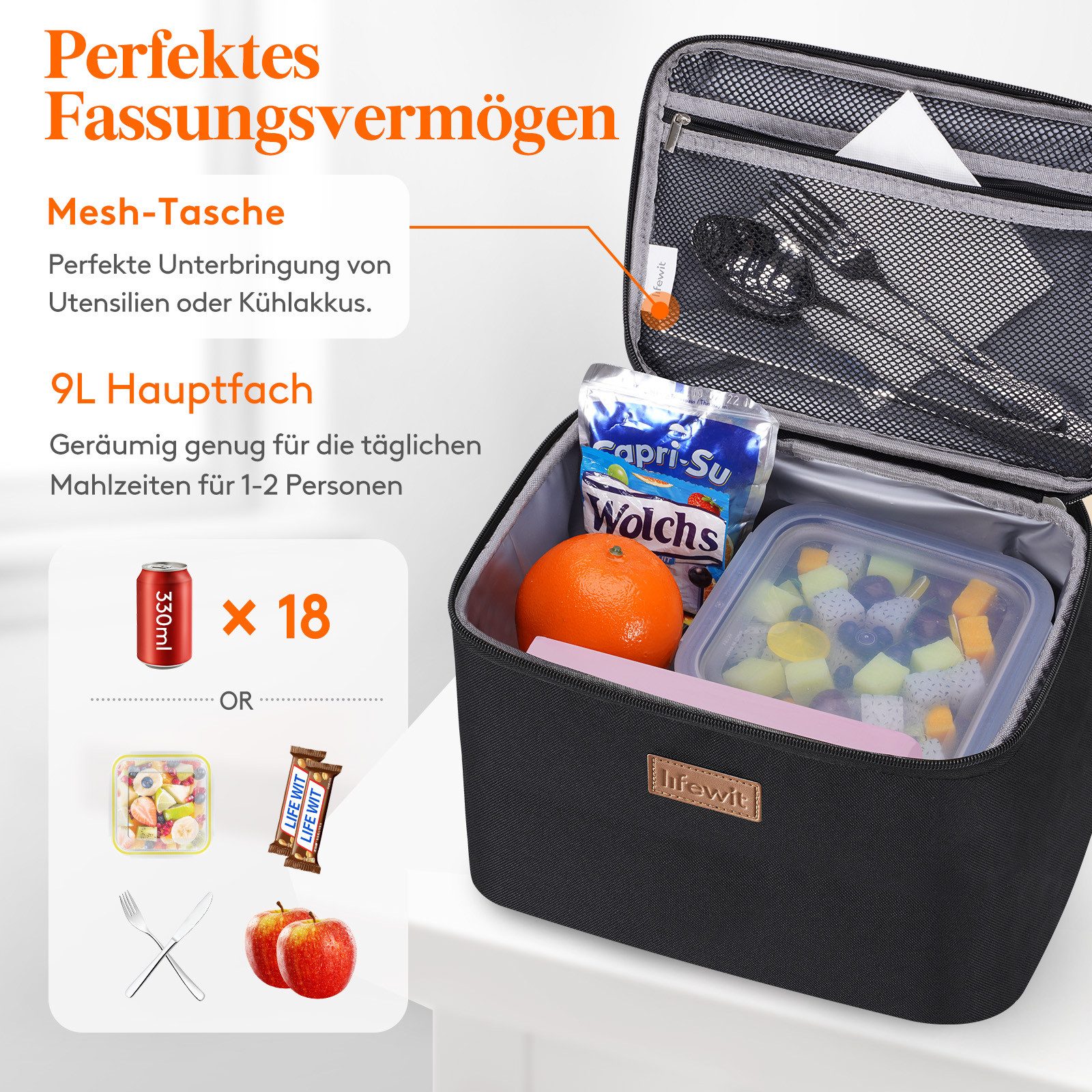 Lifewit Picknicktasche Unisex Faltbare Lunchbox Lunchtasche günstig online kaufen
