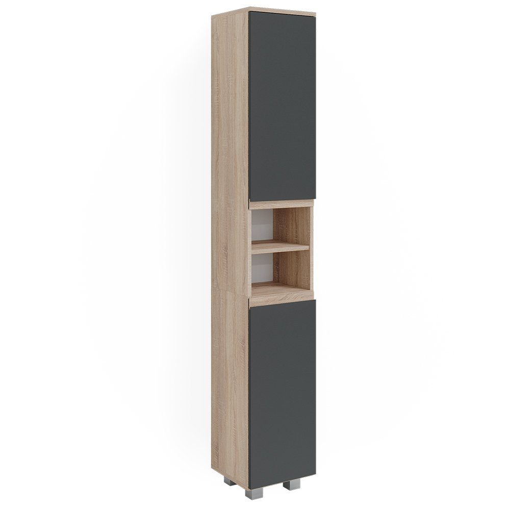 Vicco Hochschrank J-Shape, Anthrazit/Sonoma, 30 x günstig online kaufen