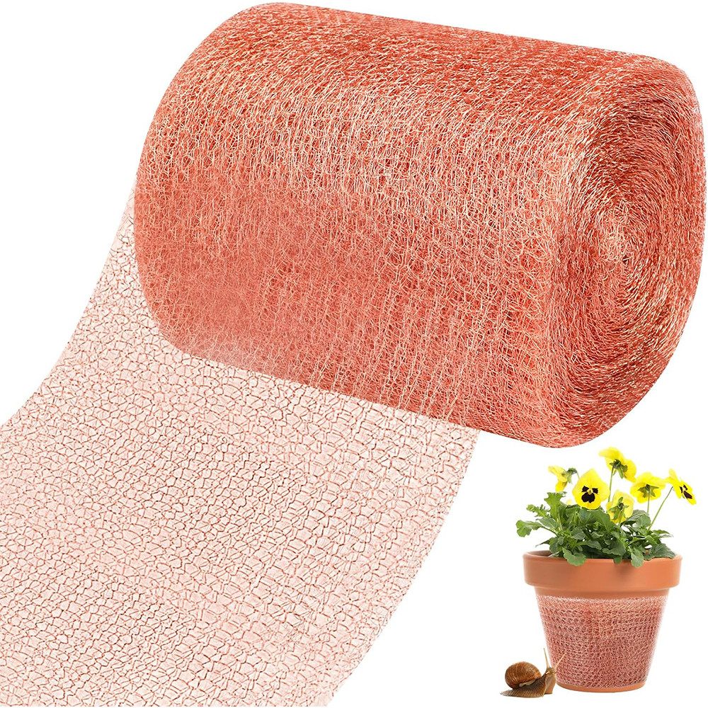 TUWENA Schneckenzaun Kupferband Gegen Schnecken, Doppelschicht Schneckenzaun Kupfe, 100% reines Kupfernetz Leicht Schneiden für Anti Nacktschnecken, Mäuse
