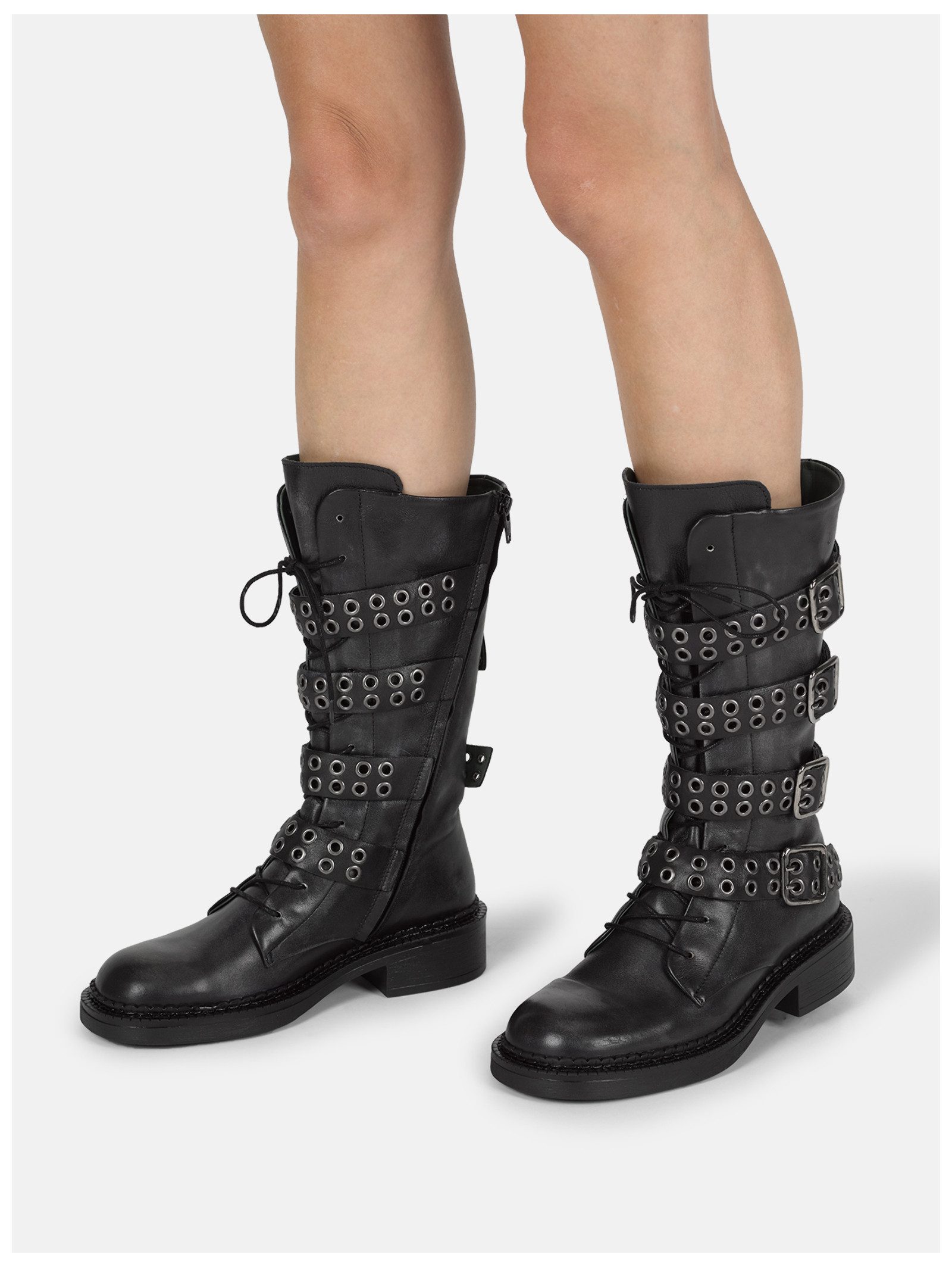 Felmini Stiefel Leder . Schnürstiefel