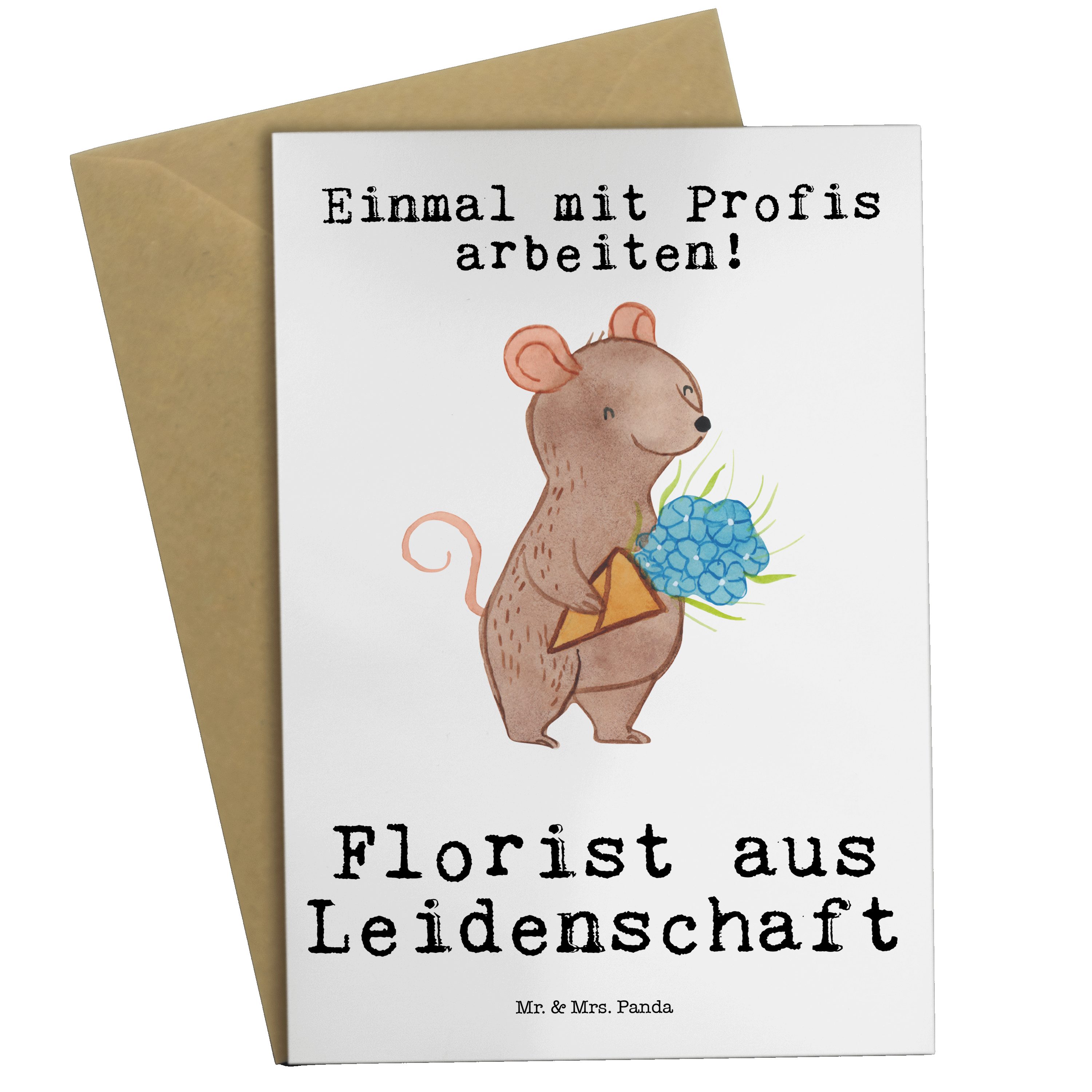 Glückwuns Grußkarte aus Geschenk, Panda Florist Mr. & Mrs. - Weiß Hochzeitskarte, Leidenschaft -