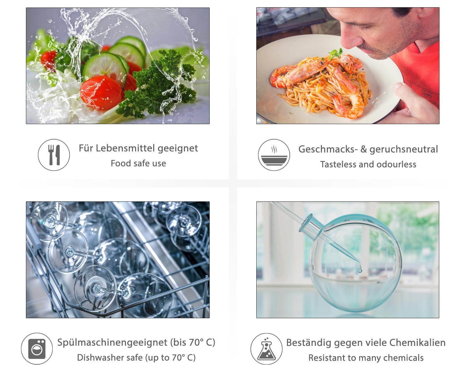 OCTOPUS Kanister 5 Plastikflaschen 1.000ml eckig HDPE mit weißen Schraubverschlüssen (5 St)