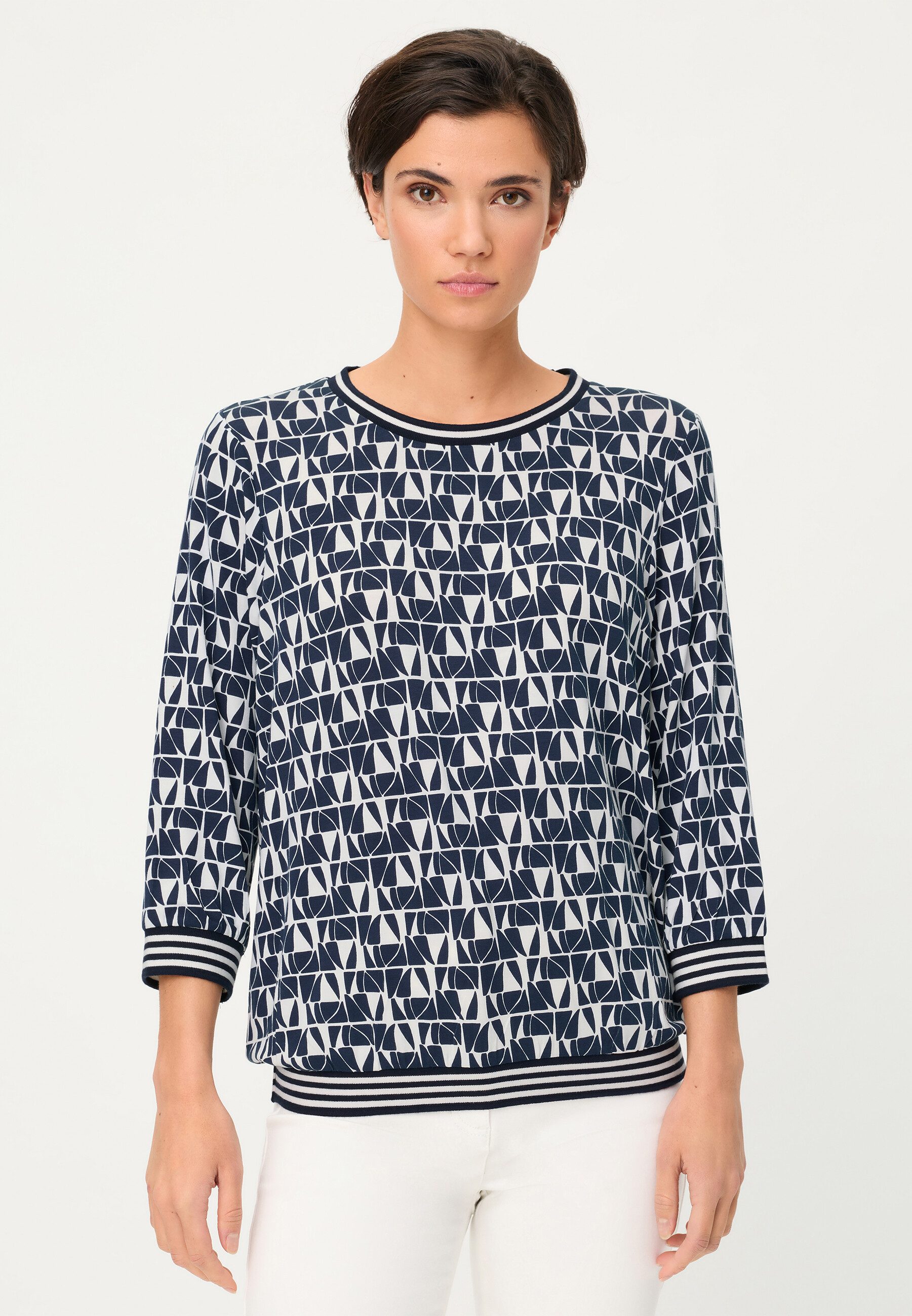 Olsen T-Shirt Shirt mit Allover-Dessin günstig online kaufen