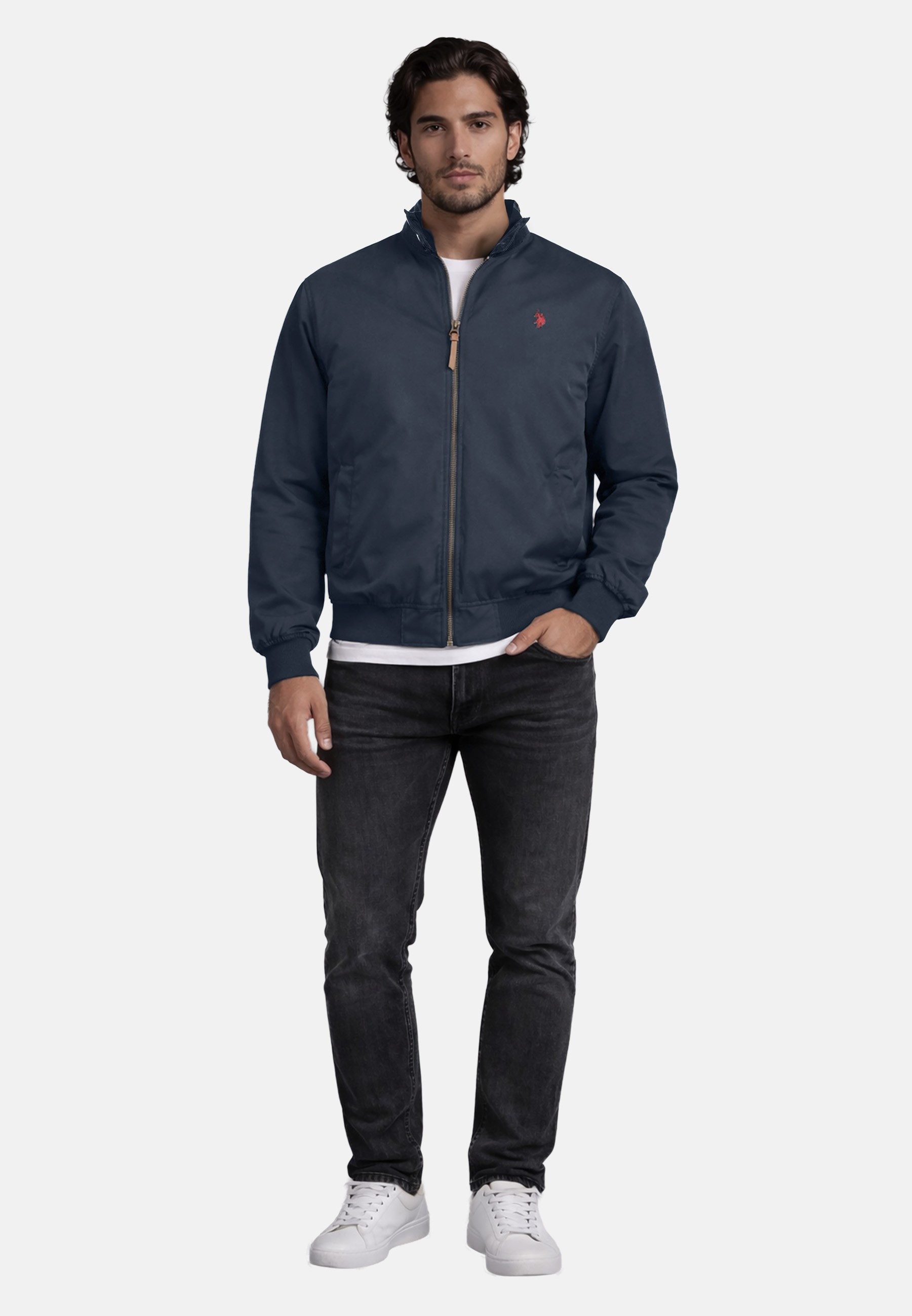 U.S. Polo Assn. Bomberjacke USWyyatt – Herren Übergangsjacke aus Baumwolle – Leichte Freizeitjacke Leichte Herrenjacke mit Reißverschluss und Taschen