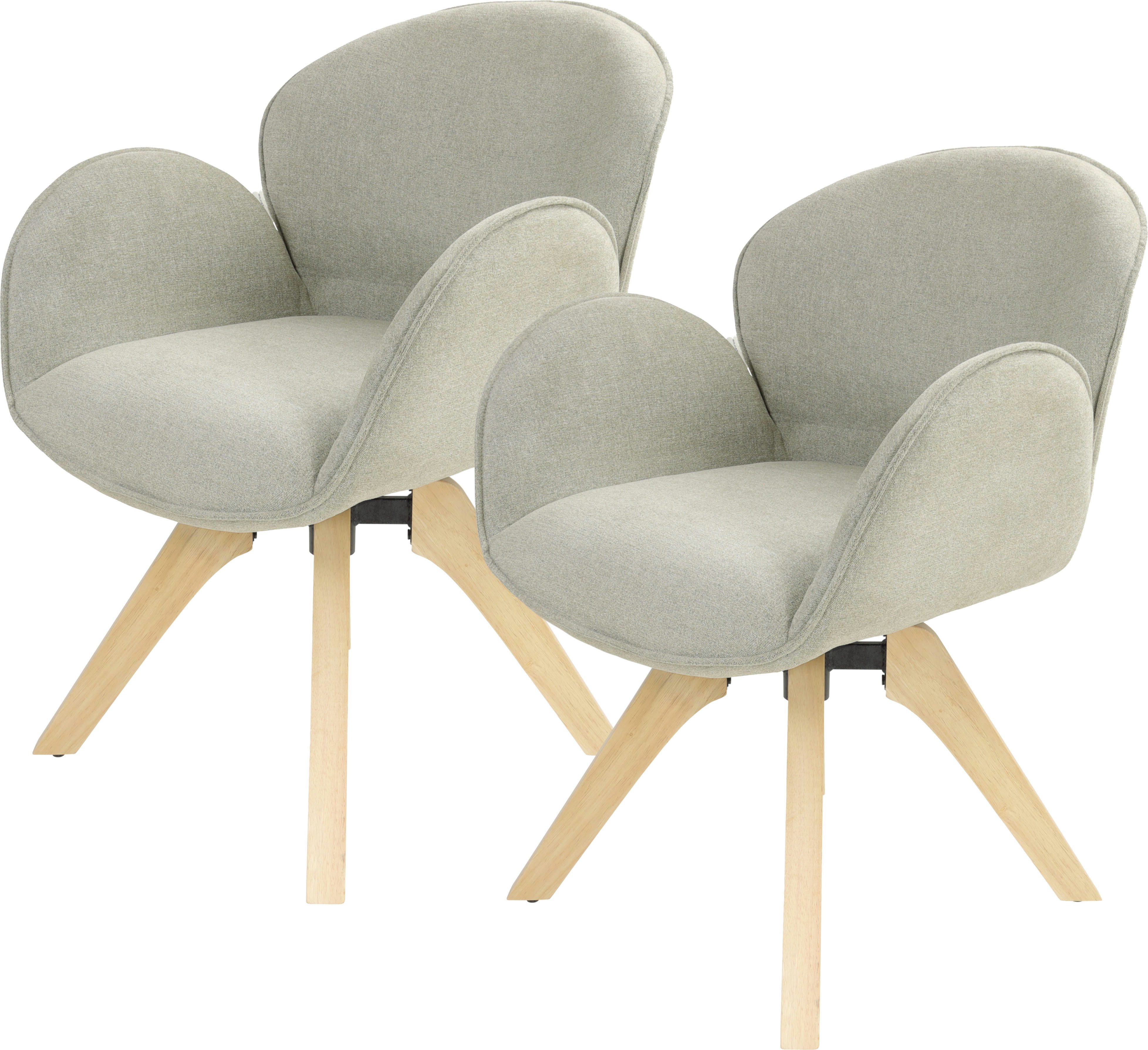TOM TAILOR HOME Armlehnstuhl WINGS ARMCHAIR (Set, 2 St), mit Armlehnen, drehbar, Rückholfunktion, Massivholzgestell