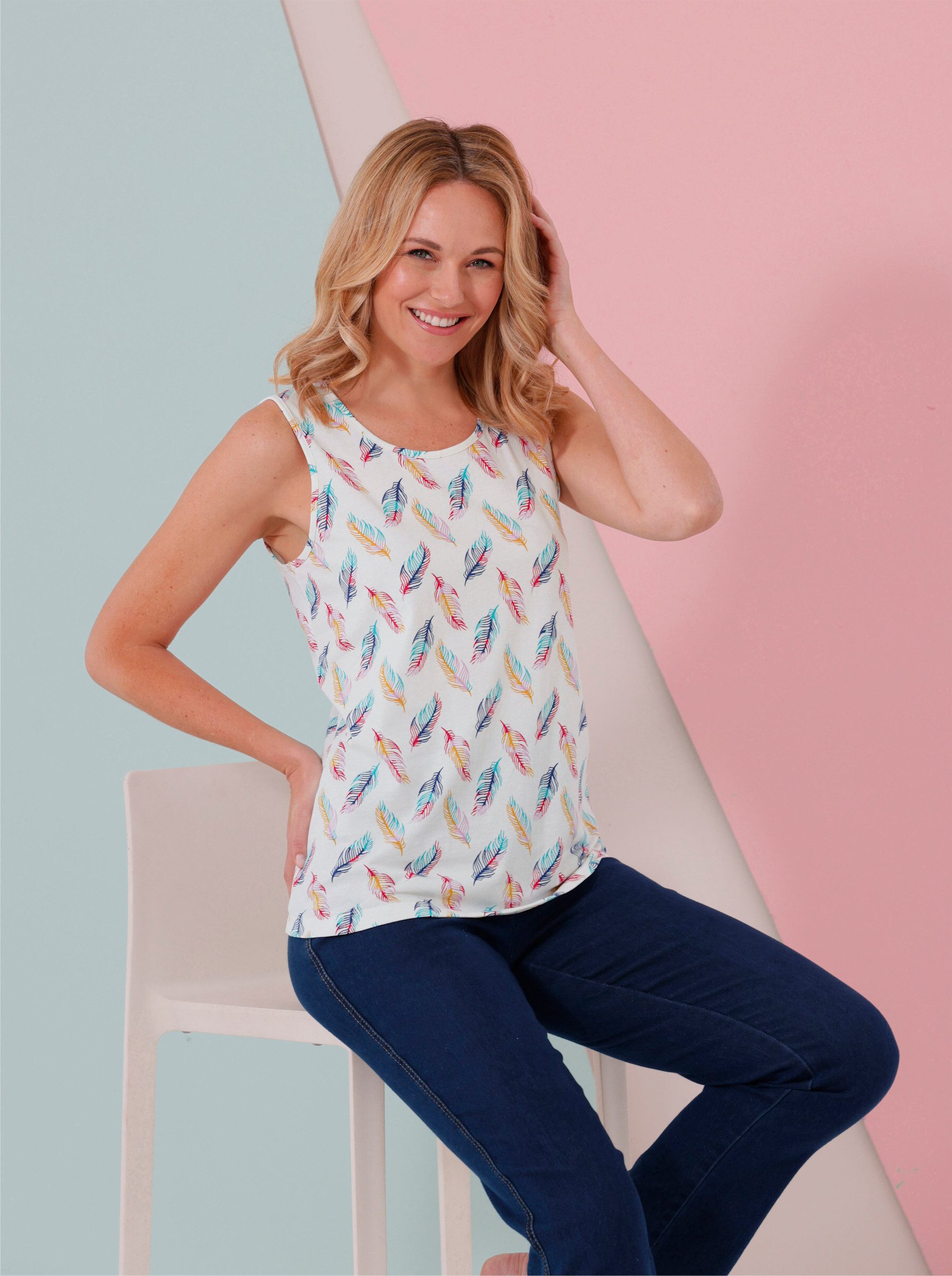 Sieh an! Shirttop Shirttop Ärmellos