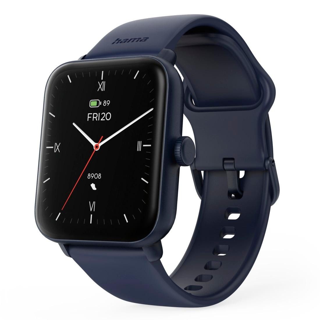 Hama Smartwatch 1,65“ mit GPS (Fitness, Telefonfunktion, Puls, wasserdicht) Smartwatch (1,65 Zoll)