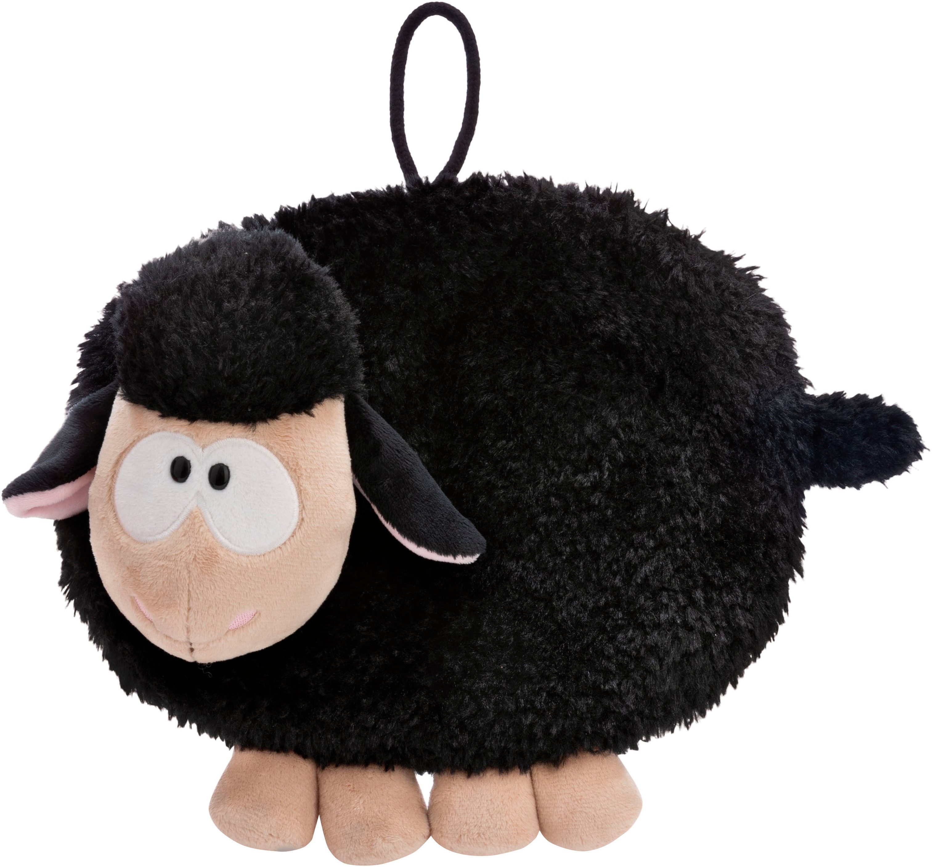 Nici Wärmflasche Wolly Gang, Schaf schwarz, 350ml, 2in1 - weiches Kuscheltier & Wärmflasche in einem