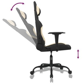 vidaXL Bürostuhl Gaming-Stuhl mit Fußstütze Schwarz und Creme Stoff
