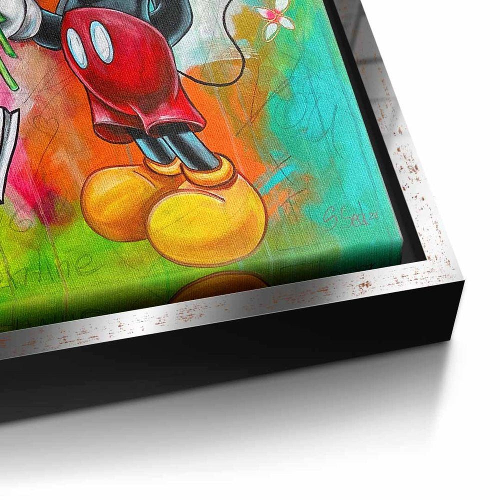 Me Leinwandbild, goldener DOTCOMCANVAS® Micky Maus design Mouse Leinwandbild Minnie Rahmen & Mickey You Maus Mouse