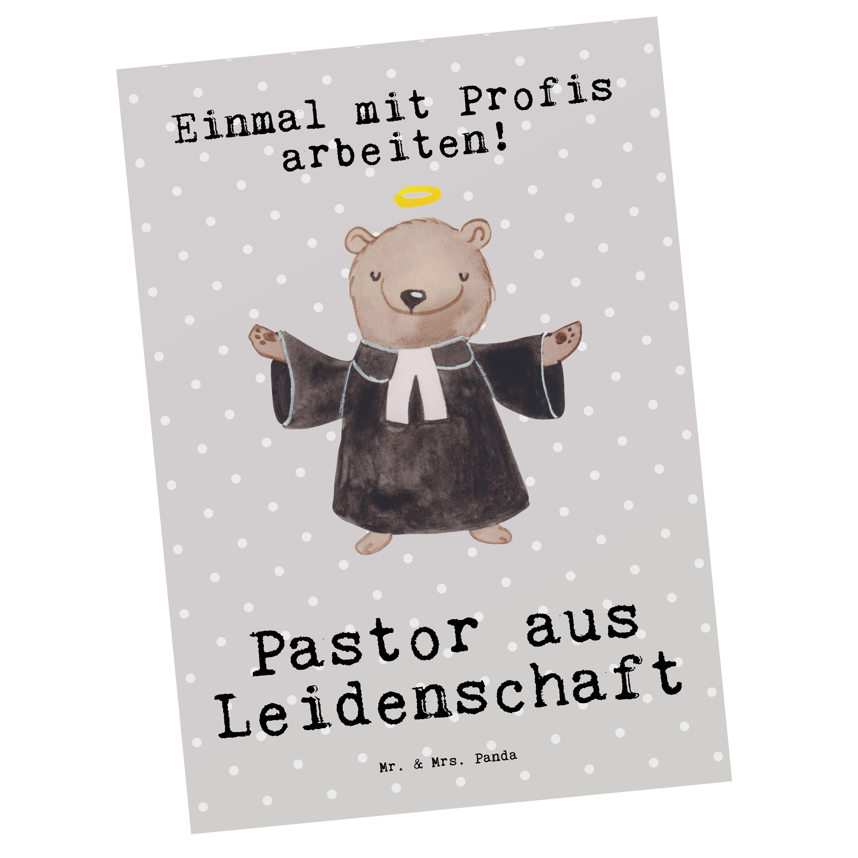 & - Geschenk, Panda Prediger Mrs. Pastell Mr. Grau Priester - aus Pastor Leidenschaft Postkarte