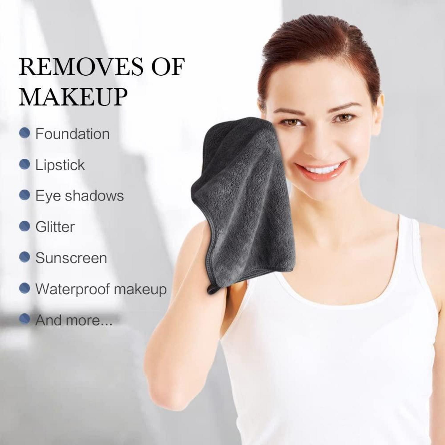 SINLAND Gesichtsreinigungstücher Gesichtsreinigungstücher Mikrofaser 30x30cm Grau 6 stück 1er Pack