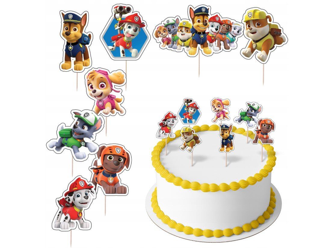 Tortenstecker Paw Patrol Topper Set 8 Stk Geburstag Torten Deko Kuchen Junge