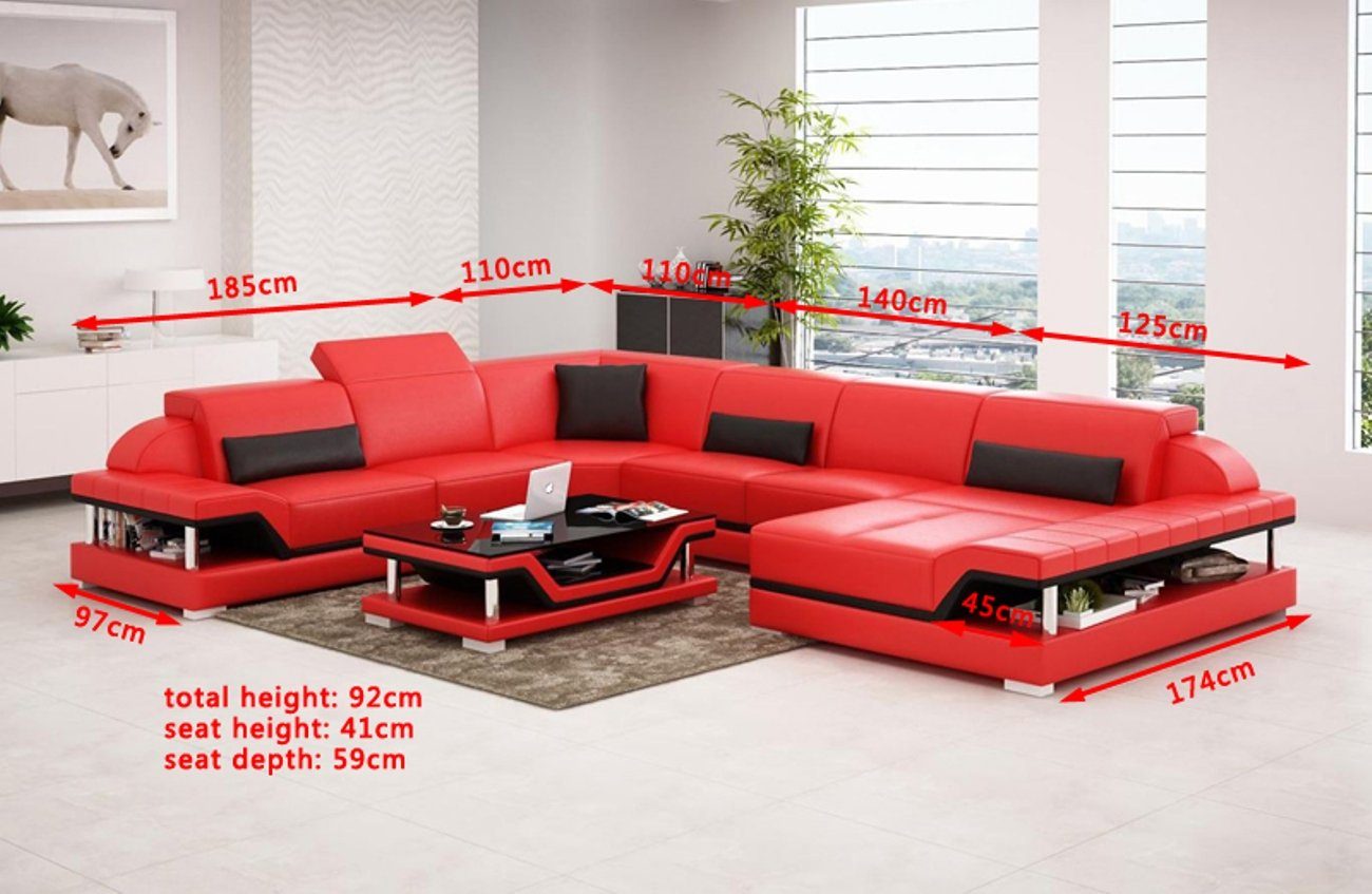 JVmoebel Ecksofa, Design Weiß Polster Ecksofa Sofa Garnitur Modern Couch
