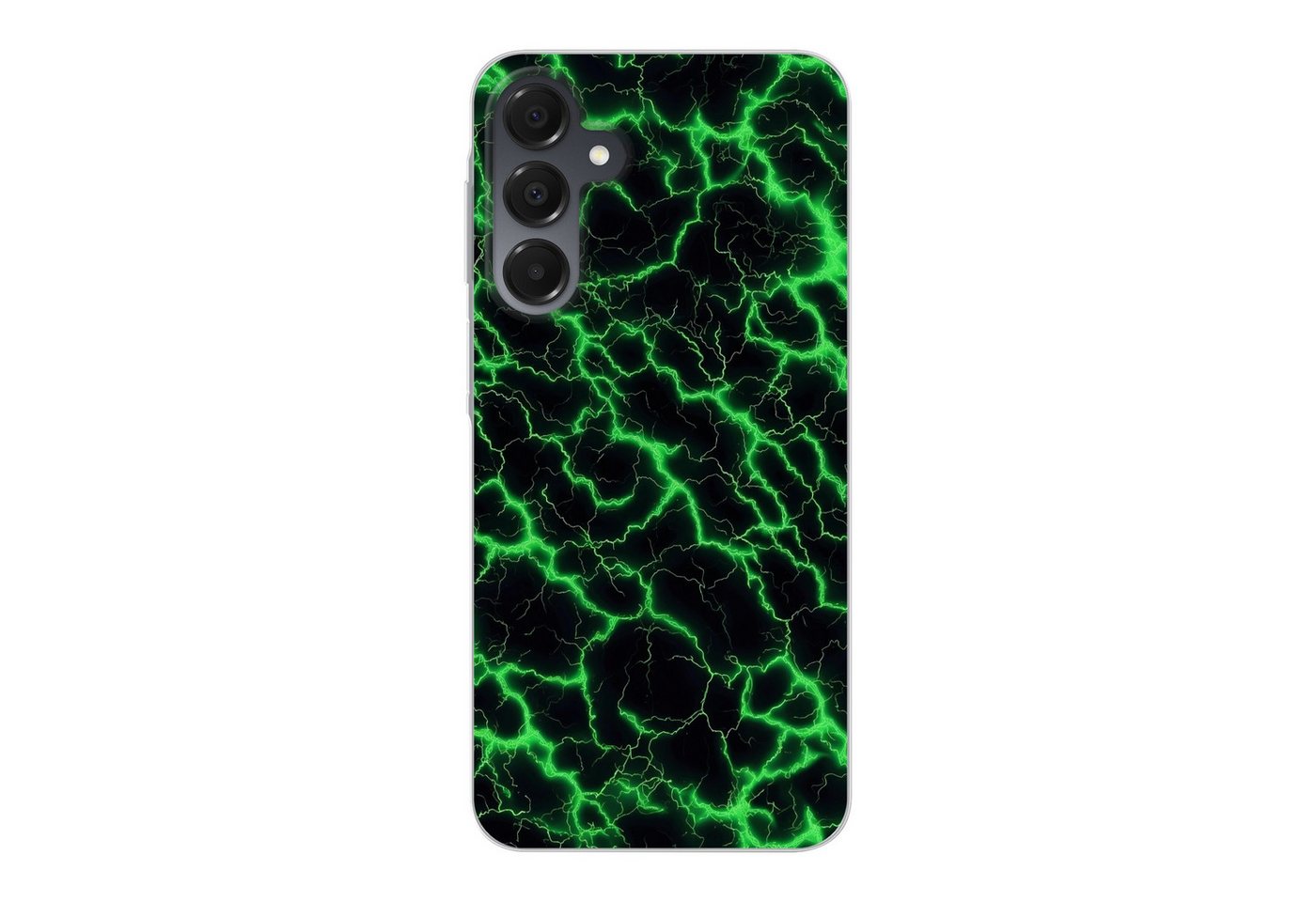 MuchoWow Handyhülle für Samsung Galaxy A16 Spiele - Blitzschlag - Grün - Energie, Handy Case, Silikon, Bumper Case Dünn